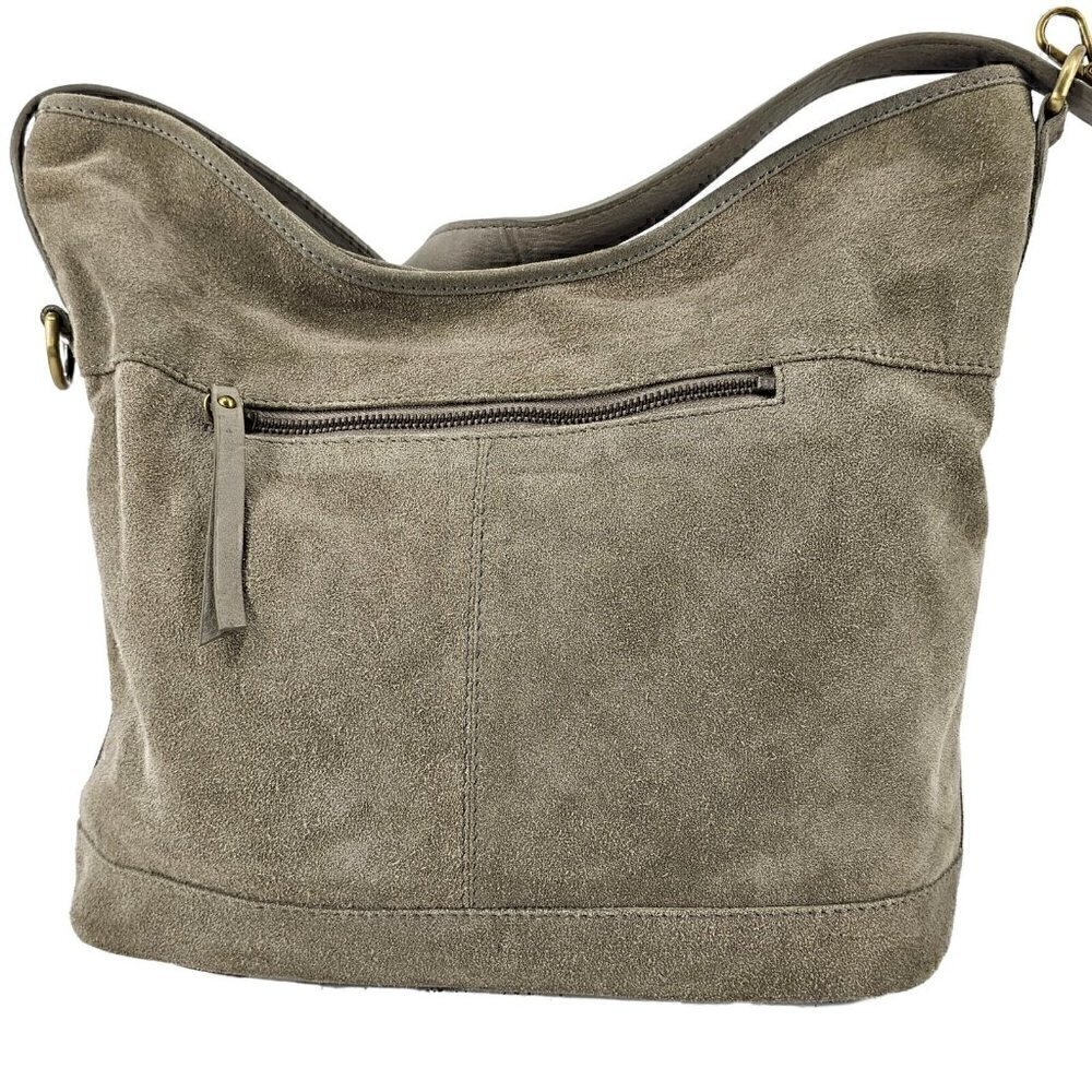 NANETTE LEPORE Bone Suede  Hobo Shoulder Bag with Intricate Woven Design - Picture 2 of 11